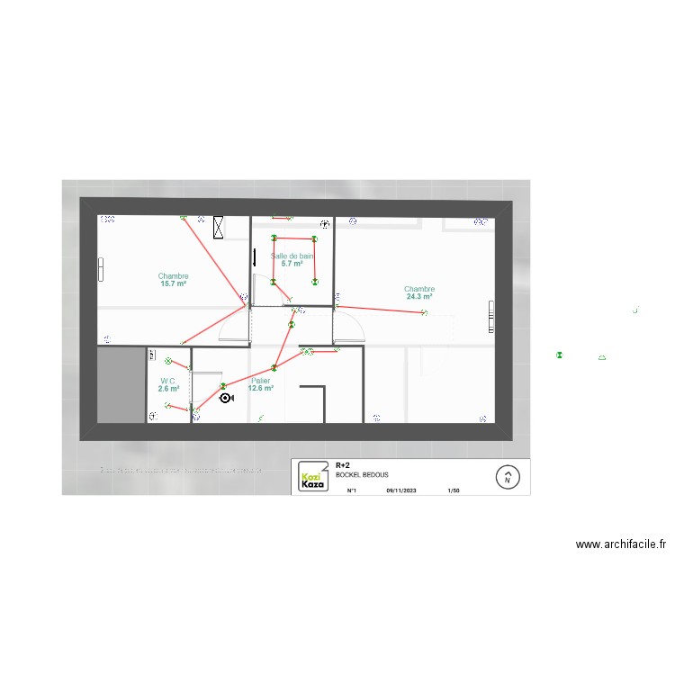 Camille plan élec R+2. Plan de 0 pièce et 0 m2