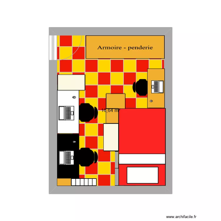 clk. Plan de 1  et 17 m²