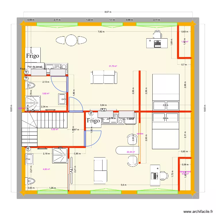 bureau appartement. Plan de bureau appartement. Plan de