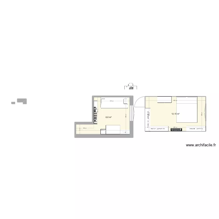 chambre + dressing . Plan de 