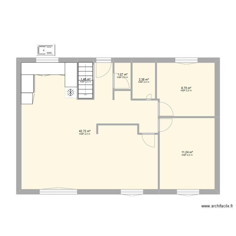 Chantier Marie. Plan de 11 pièces et 137 m2