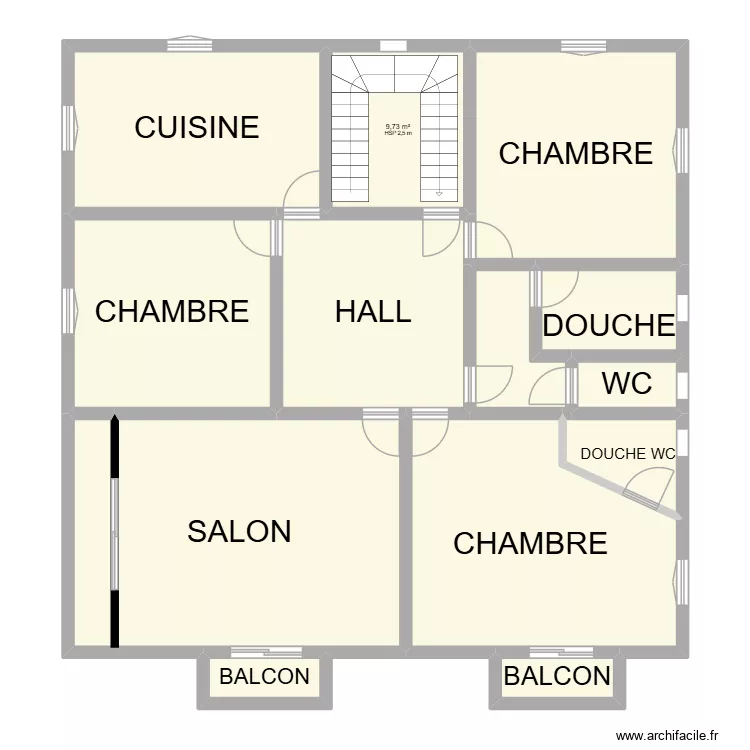 ETAGE 2. Plan de 13  et 159 m²