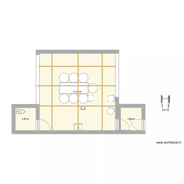cabinet la coquille. Plan de 