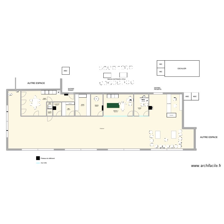 RD CLINIC vitre ok. Plan de 10 pièces et 245 m2