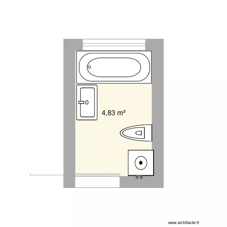 SDB. Plan de 1 Pièce et 5 m² SDB. Plan de 1 Pièce et 5 m²