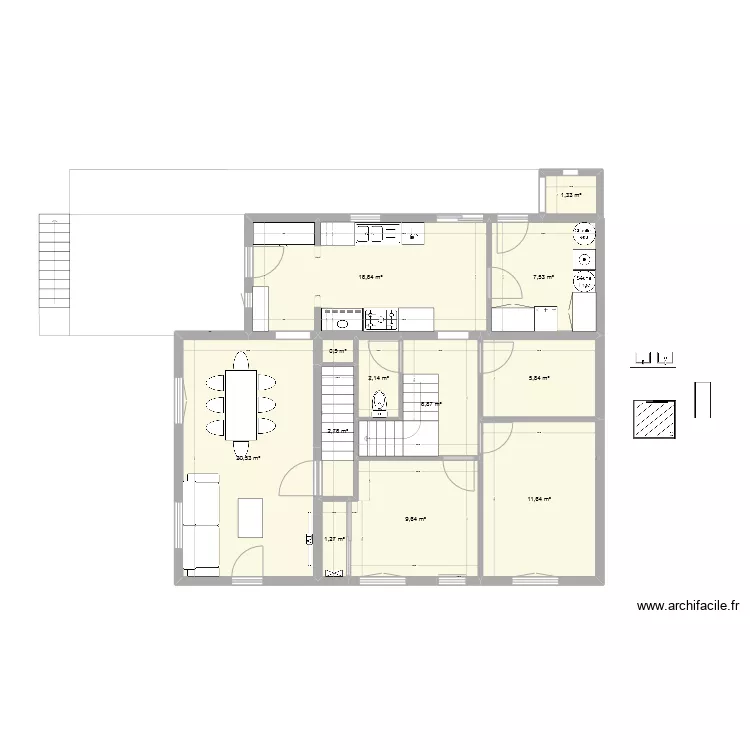 groneau projet teste chauffage central. Plan de 