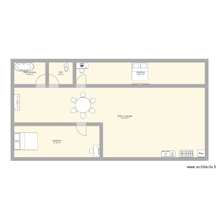Plan de Maison. Plan de 5 pièces et 112 m2