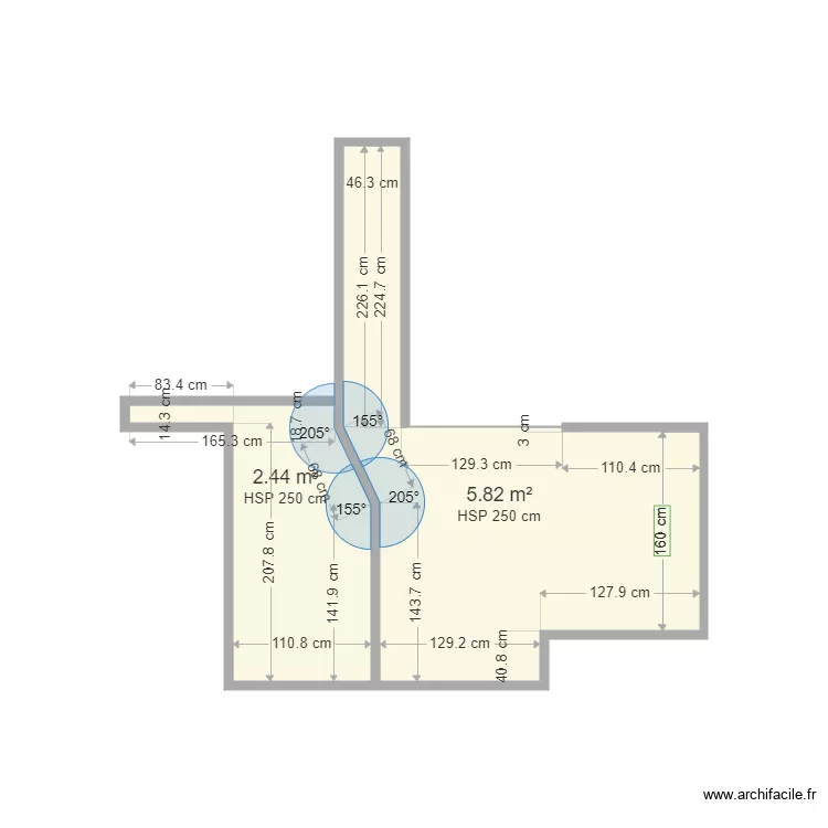MALLET BARBES. Plan de 2 Pièces et 8 m²