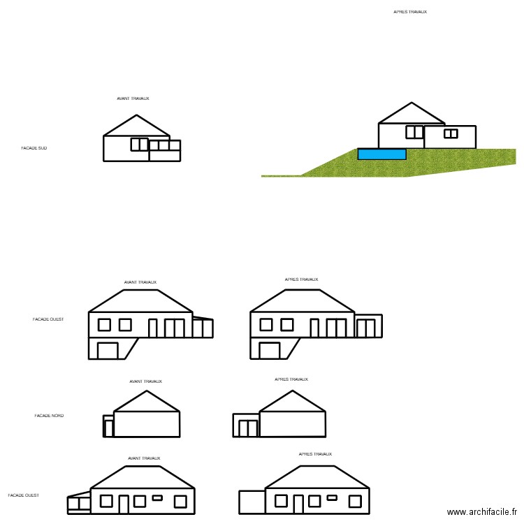 plan facades dagneux. Plan de 64 pièces et 516 m2
