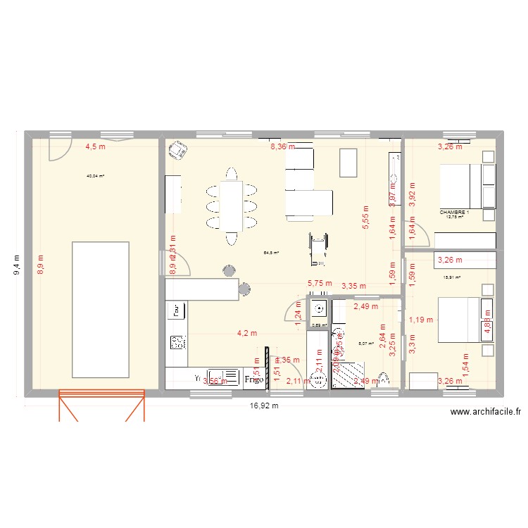 PLAN MAISON 6. Plan de 6 pièces et 142 m2