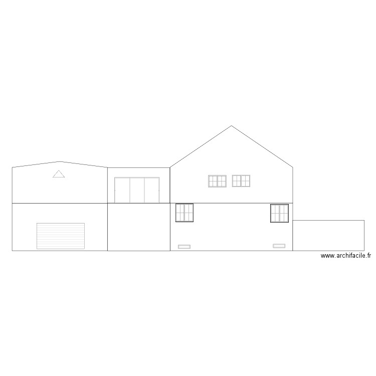 Façade apres travaux extension. Plan de 0 pièce et 0 m2