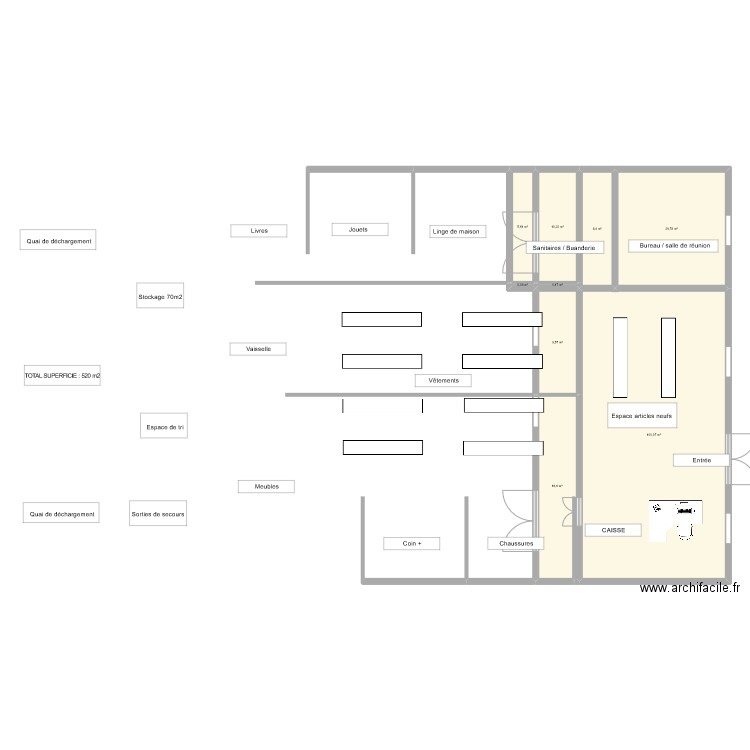 Local braderie. Plan de 0 pièce et 0 m2
