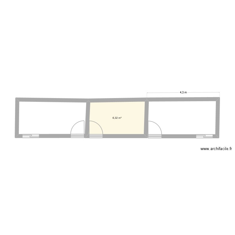 BOX PERNES. Plan de 1 pièce et 6 m2
