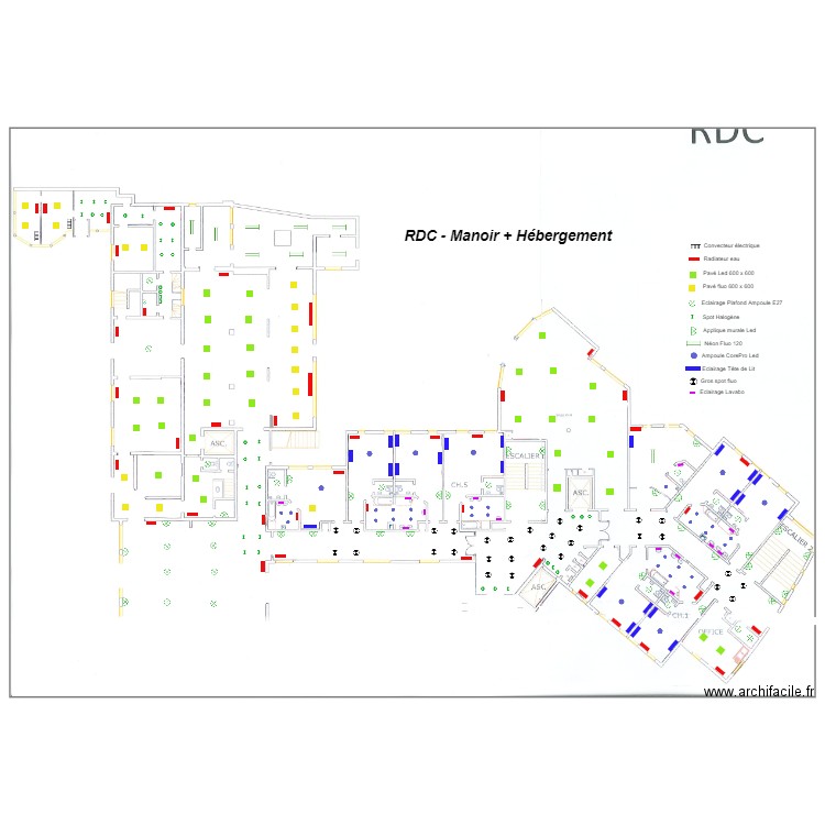 RDC SMR. Plan de 3 pièces et 1 m2