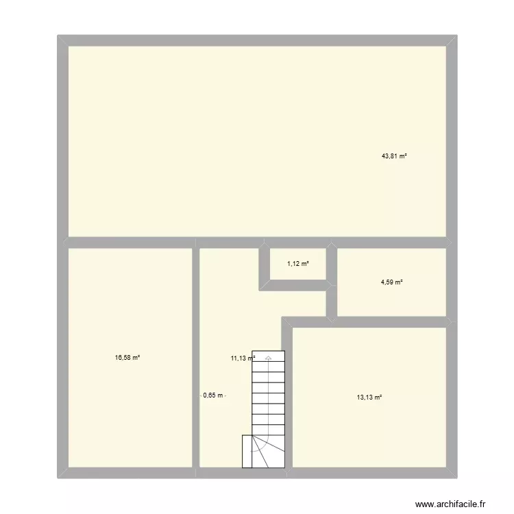 RDC 2 avec mesures DDT. Plan de 6 Pièces et 90 m²