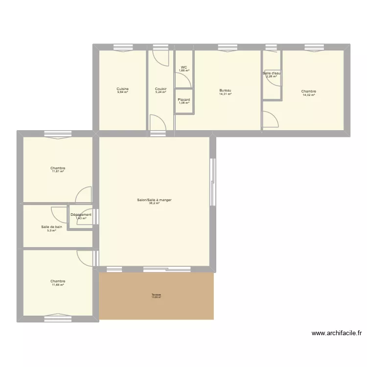 LANDEAU. Plan de 12 Pièces et 115 m²