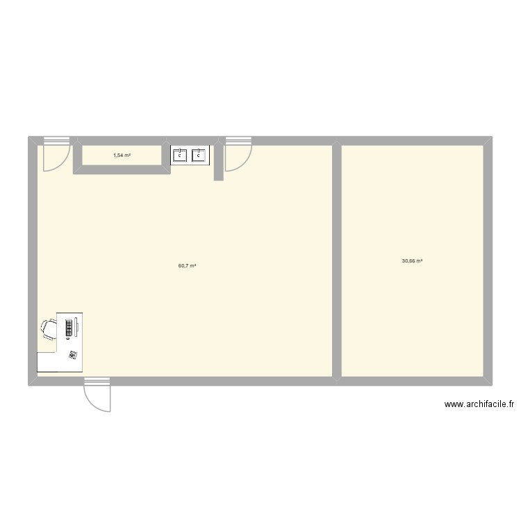 truc art plastique. Plan de 3 pièces et 93 m2