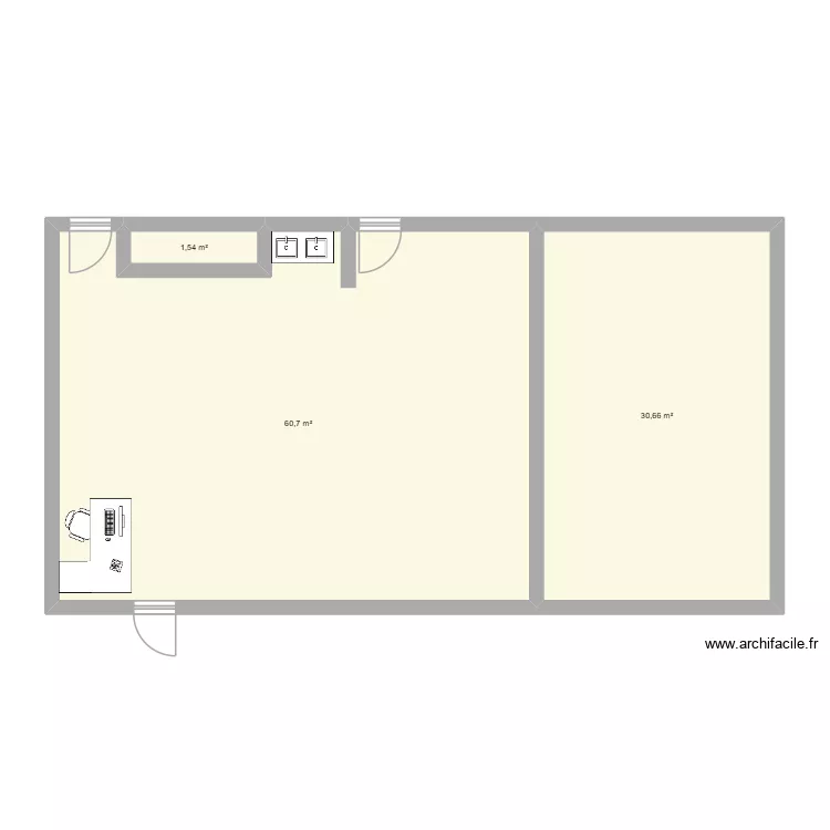 truc art plastique. Plan de 3 pièces et 93 m²