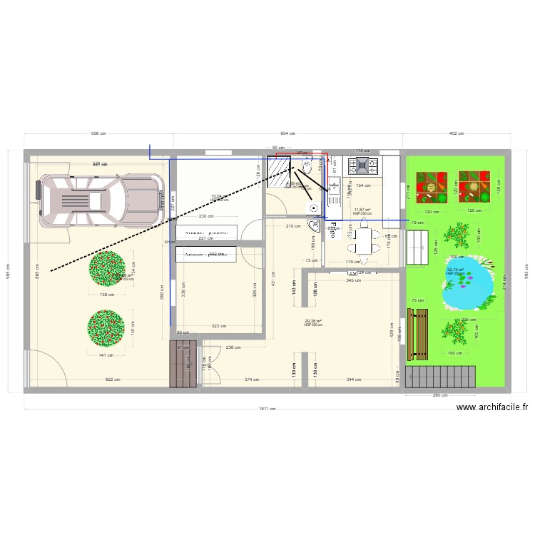 bgm. Plan de 6 pièces et 146 m2