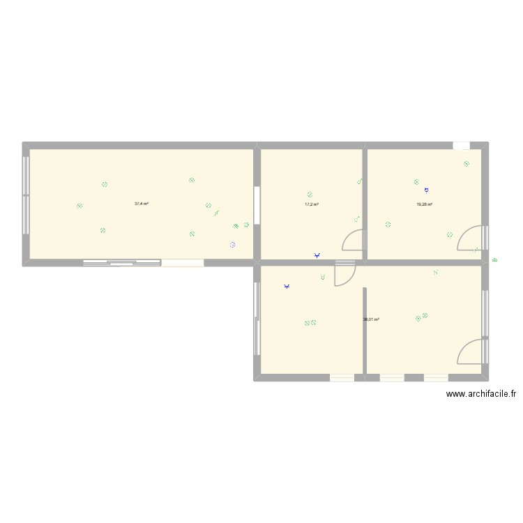 rez cath. Plan de 4 pièces et 110 m2