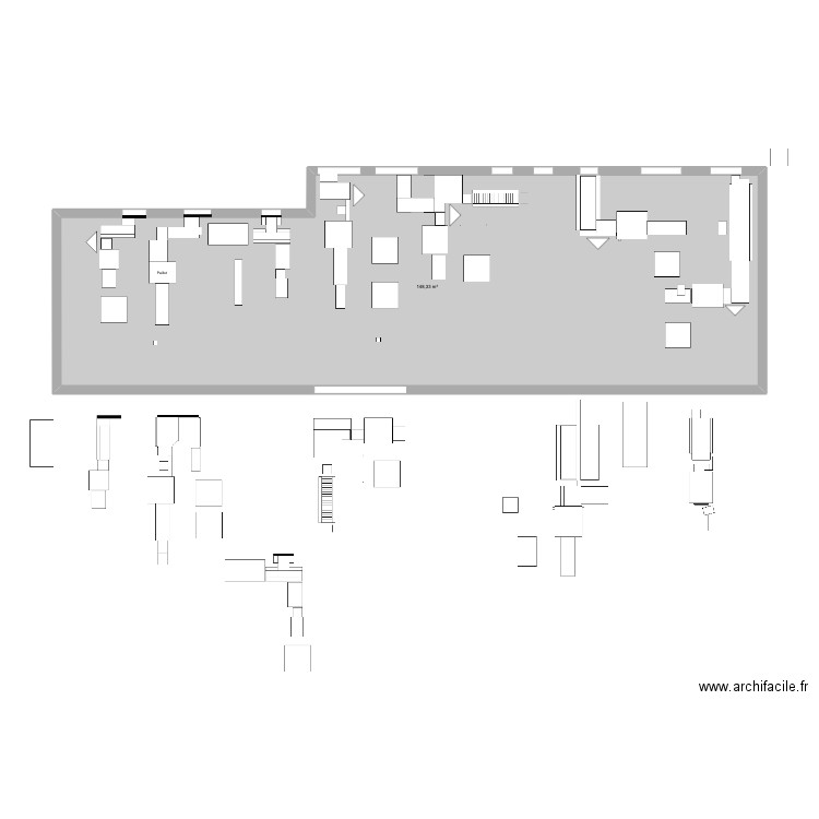Saputo - Plan actuel. Plan de 1 pièce et 148 m2