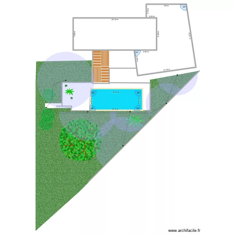 ARROSAGE. Plan de 3  et 381 m²