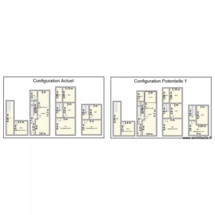 Dourlet. Plan de 28  et 354 m²