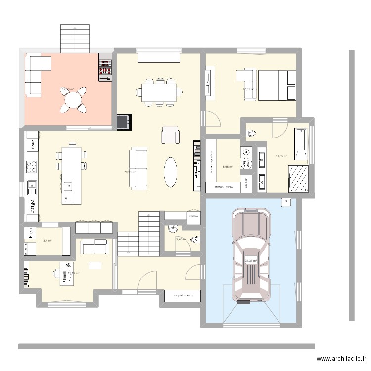 Iris 2B 1 ch. Plan de 9 pièces et 178 m2