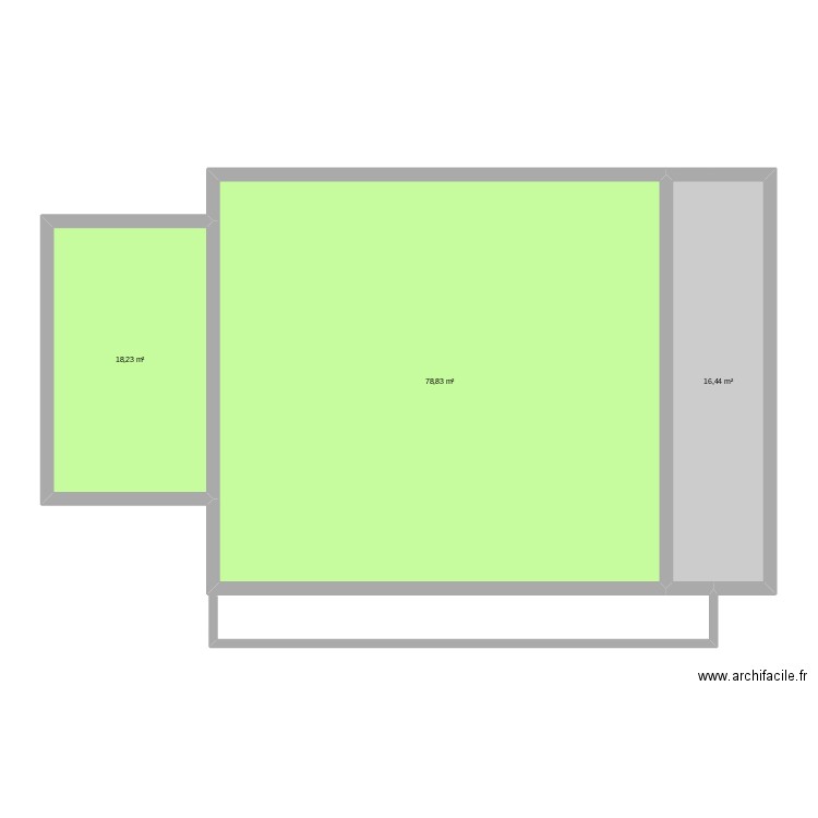 toit. Plan de 3 pièces et 113 m2