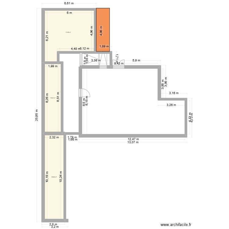 goeulzin00. Plan de 3 pièces et 72 m2