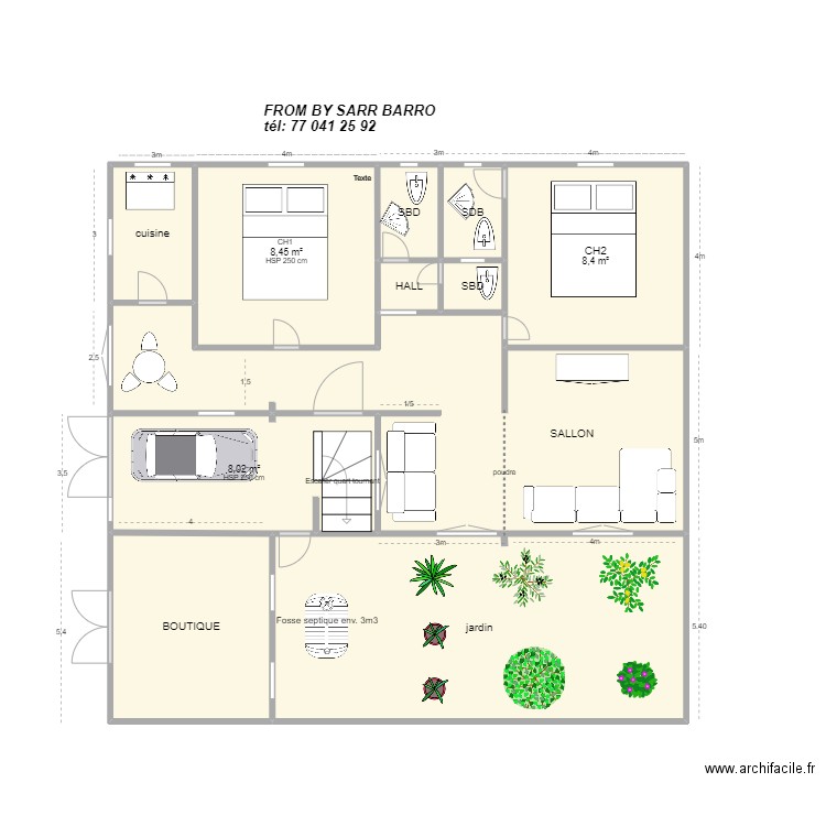 barrSARR. Plan de 0 pièce et 0 m2