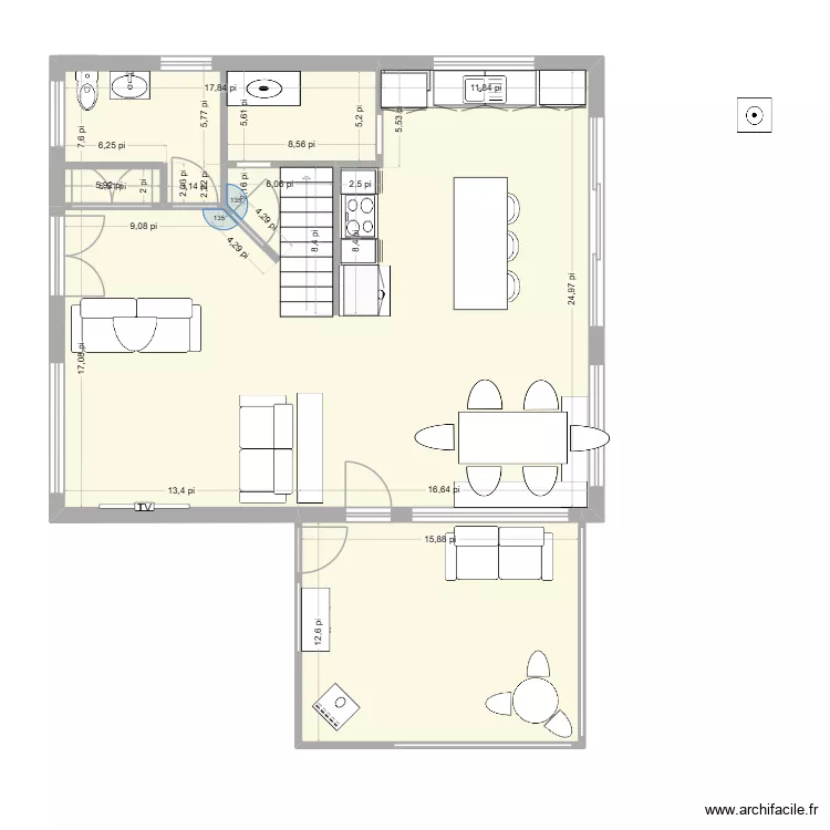 chalet 4 haut deux chambres et laverie. Plan de 7 et 85 m² chalet 4 haut deux chambres et laverie. Plan de 7 et 85 m²