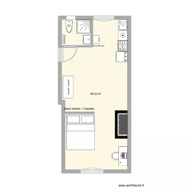 LAKANAL. Plan de 1  et 31 m²