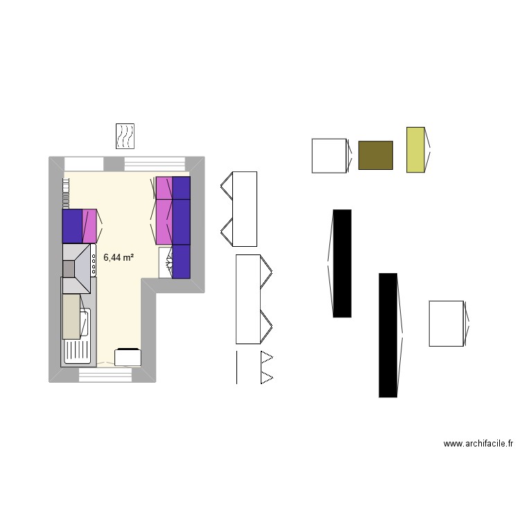 Cuisine 11/06/25 (test). Plan de 1 pièce et 6 m2