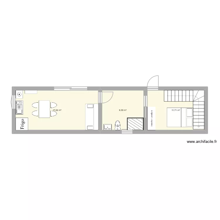 r&eacute;novation grange Embreville. Plan de 3  et 37 m²