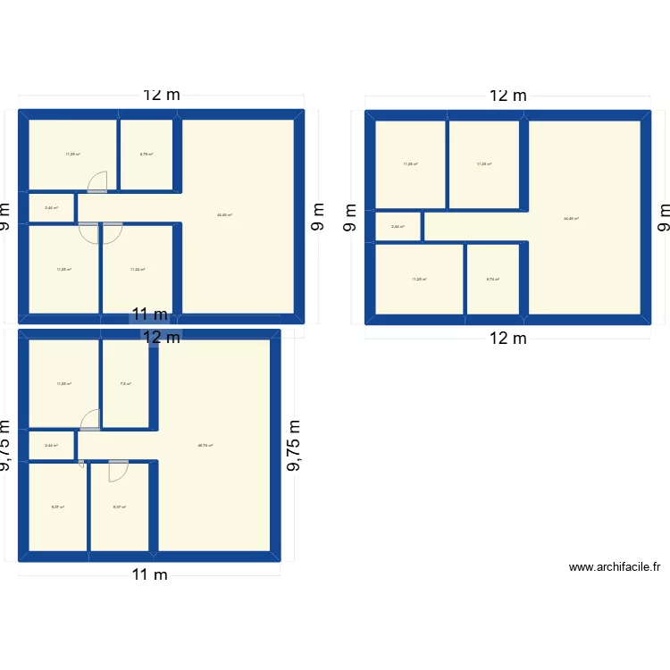 maison plein pied. Plan de 