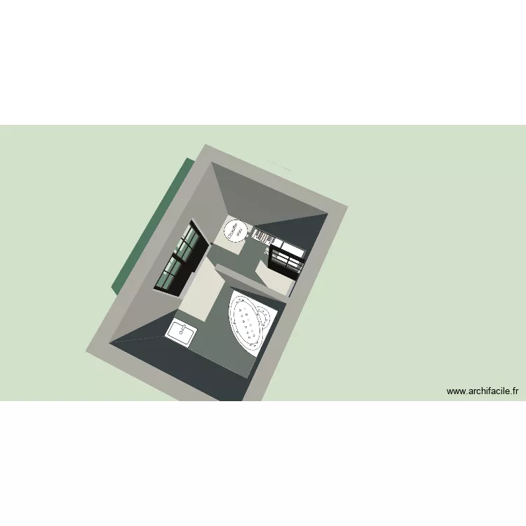 Salle de bain. Plan de 1 Pièce et 7 m² Salle de bain. Plan de 1 Pièce et 7 m²