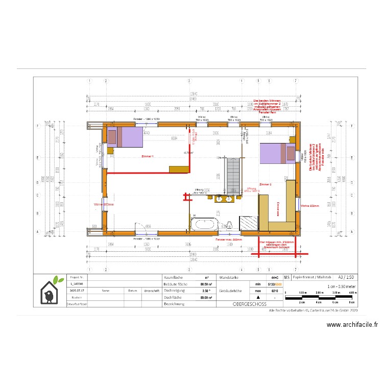 1er plan Pineca avec aménagements. Plan de 1 pièce et 0 m2