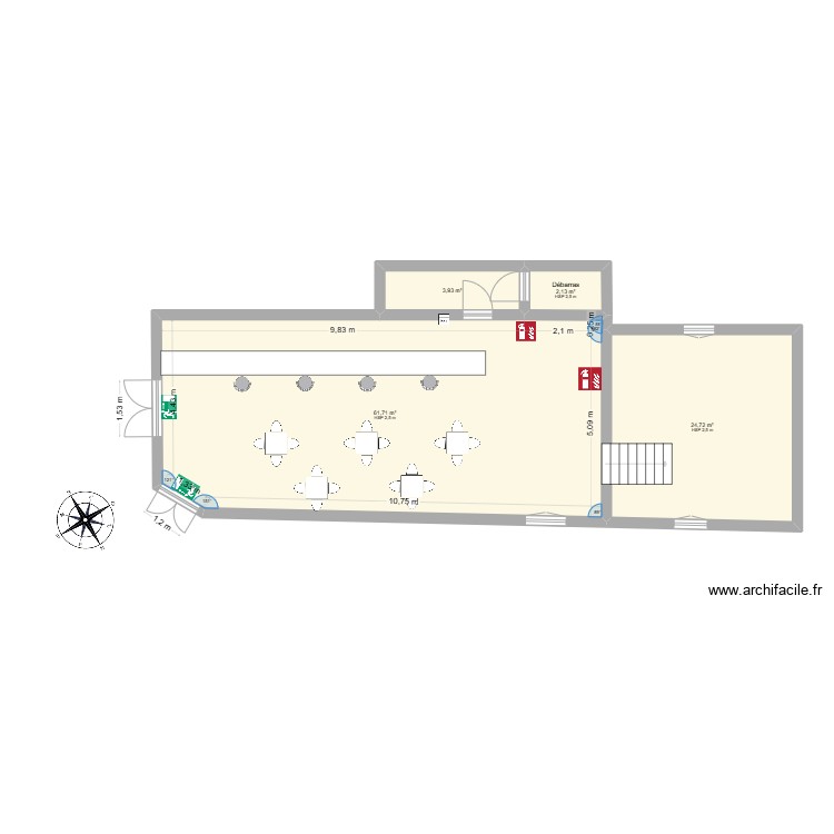 Bar le longeron. Plan de 0 pièce et 0 m2