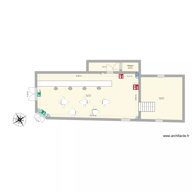 Bar le longeron. Plan de 