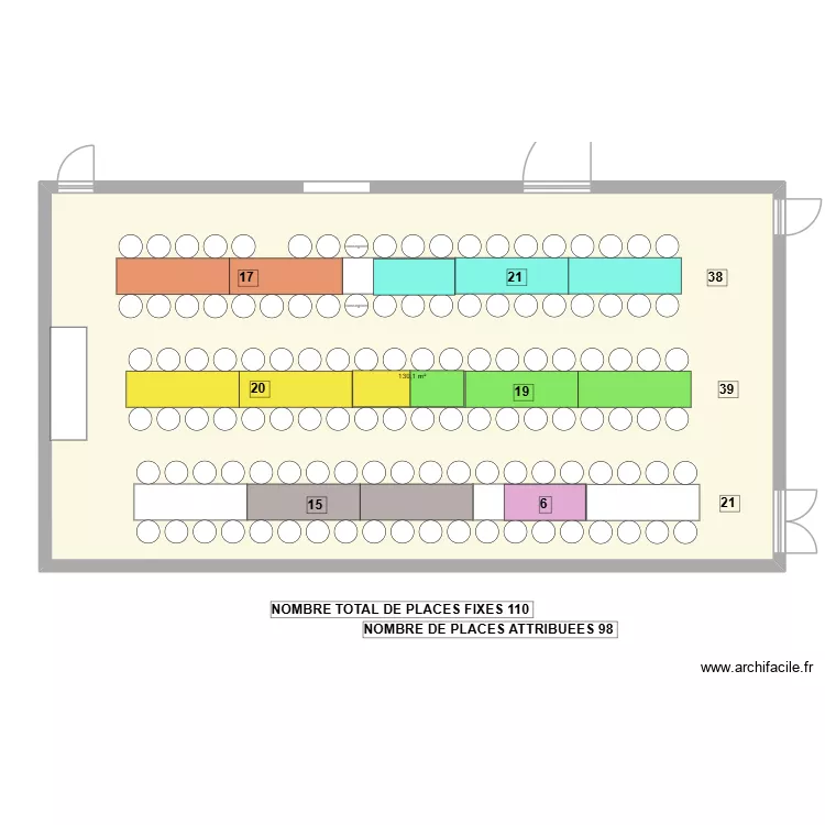 SALLE AMICALE TRUFFE 07/02/2026. Plan de 1  et 130 m²