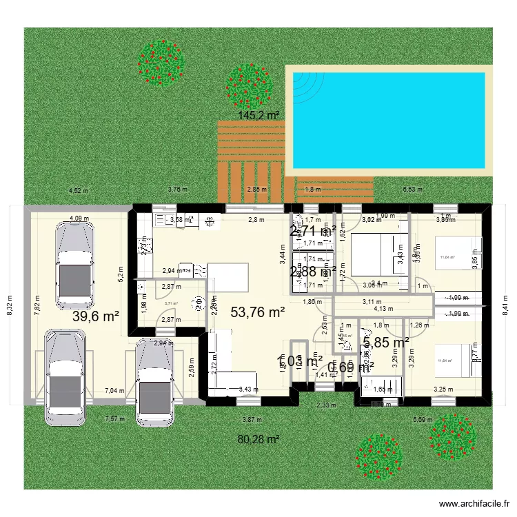Maison Tristan de Reve. Plan de 11 et 136 m² Maison Tristan de Reve. Plan de 11 et 136 m²