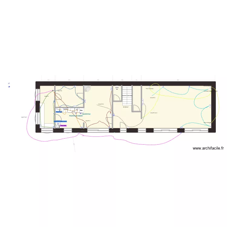 CENA VIDE RDC Equipement Elec PRISES. Plan de 1 et 121 m² CENA VIDE RDC Equipement Elec PRISES. Plan de 1 et 121 m²