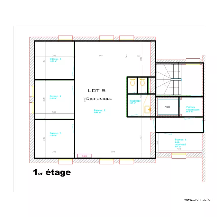 226-croquis 117 m&sup2; 1er. Plan de 