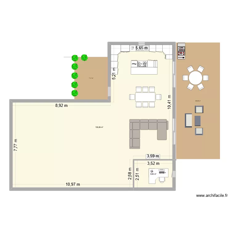 maison 2 mobil home. Plan de 2 Pièces et 142 m²