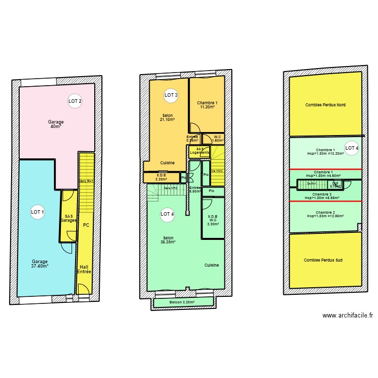 HARANT. Plan de 24 pièces et 269 m2