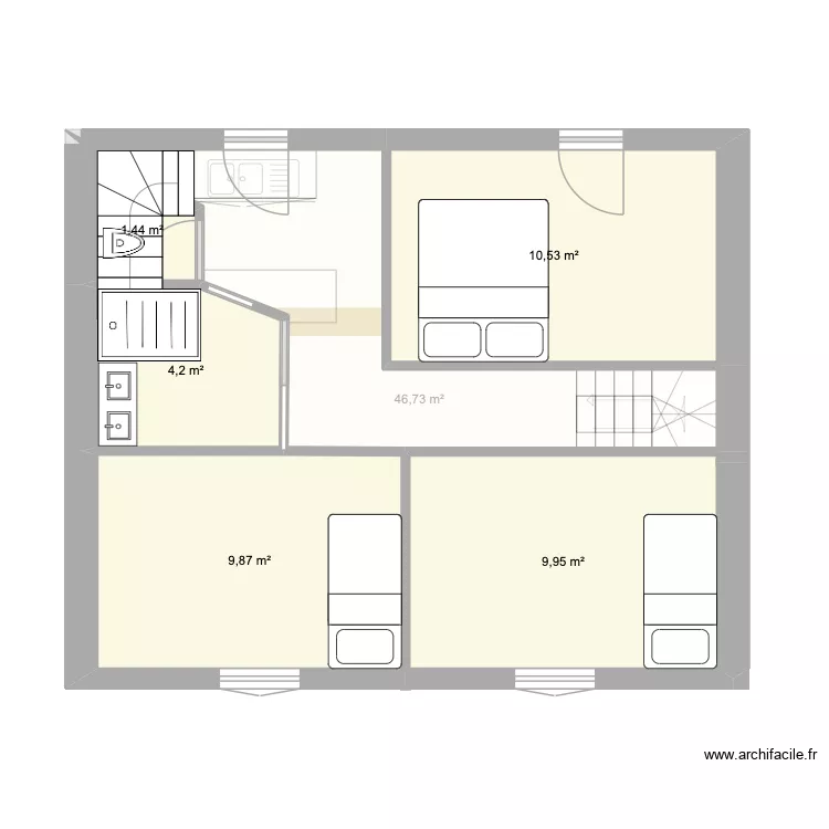 GENAY 2. Plan de 13  et 131 m²