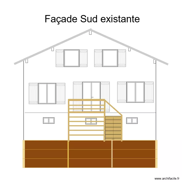 fa&ccedil;ade projet&eacute;e. Plan de 