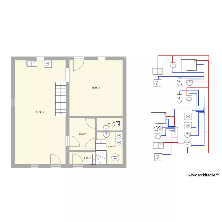 Maison vide. Plan de 6 et 63 m² Maison vide. Plan de 6 et 63 m²