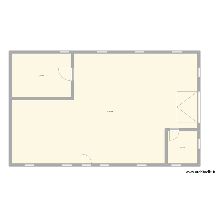 cabane. Plan de 3 pièces et 189 m2
